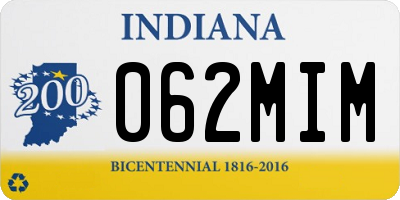 IN license plate 062MIM