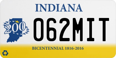 IN license plate 062MIT