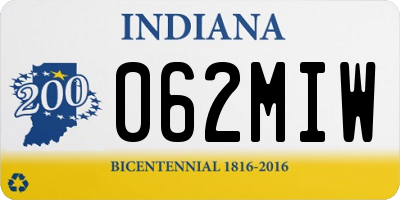 IN license plate 062MIW