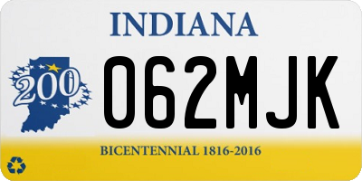 IN license plate 062MJK