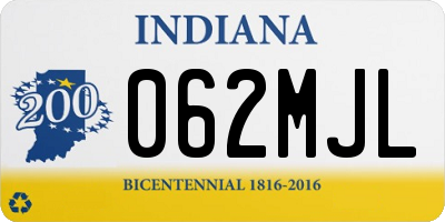 IN license plate 062MJL