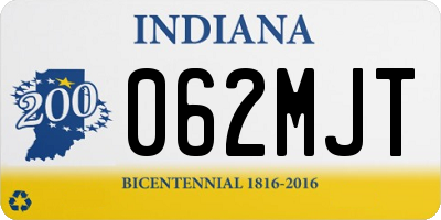 IN license plate 062MJT