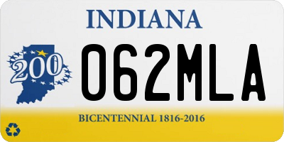 IN license plate 062MLA