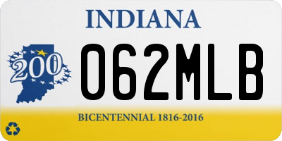 IN license plate 062MLB