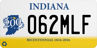 IN license plate 062MLF
