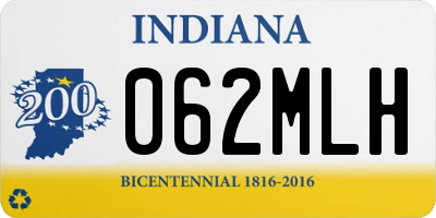 IN license plate 062MLH
