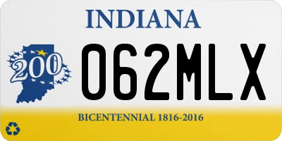 IN license plate 062MLX