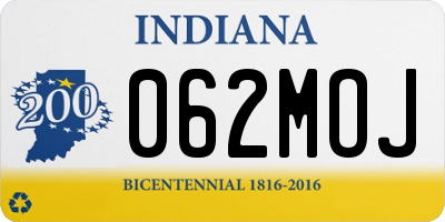 IN license plate 062MOJ