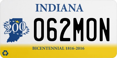 IN license plate 062MON
