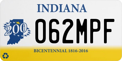 IN license plate 062MPF
