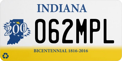 IN license plate 062MPL