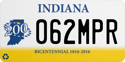 IN license plate 062MPR