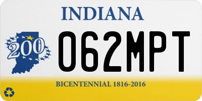 IN license plate 062MPT