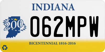 IN license plate 062MPW
