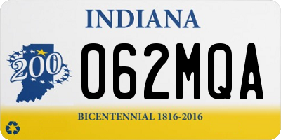 IN license plate 062MQA