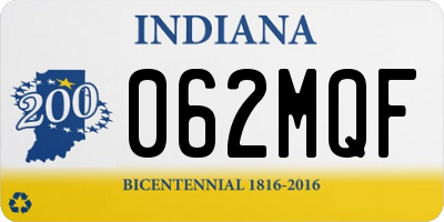 IN license plate 062MQF