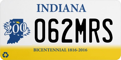 IN license plate 062MRS