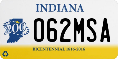 IN license plate 062MSA