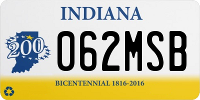 IN license plate 062MSB