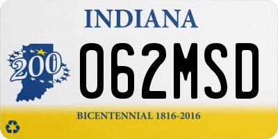 IN license plate 062MSD