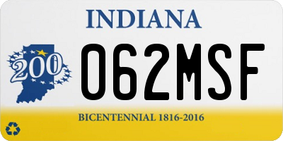 IN license plate 062MSF