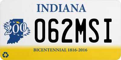 IN license plate 062MSI