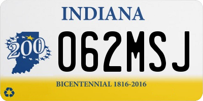 IN license plate 062MSJ
