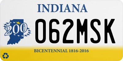 IN license plate 062MSK