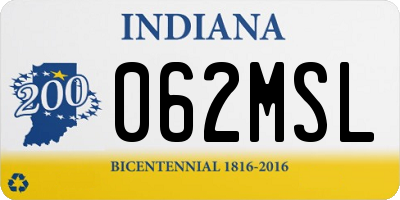 IN license plate 062MSL