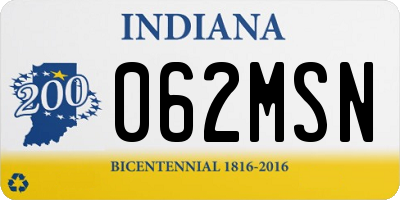 IN license plate 062MSN