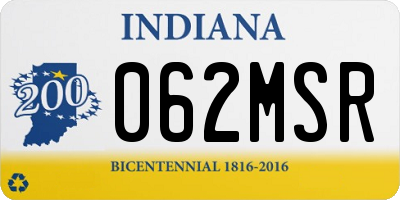 IN license plate 062MSR