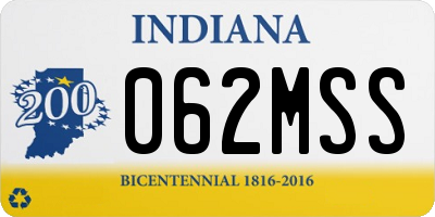 IN license plate 062MSS