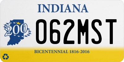 IN license plate 062MST