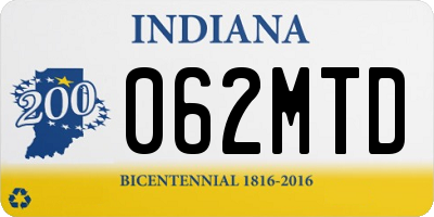 IN license plate 062MTD