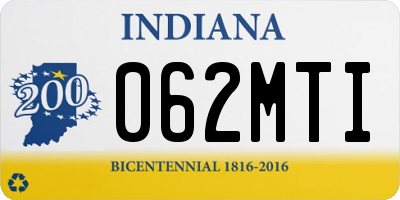 IN license plate 062MTI