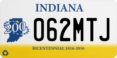 IN license plate 062MTJ