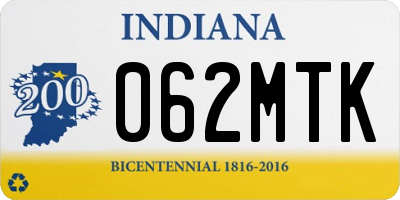 IN license plate 062MTK