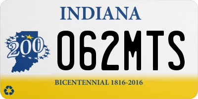 IN license plate 062MTS