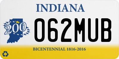 IN license plate 062MUB