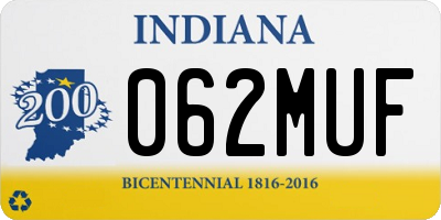 IN license plate 062MUF
