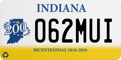 IN license plate 062MUI