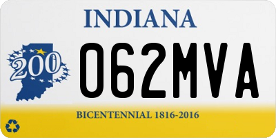 IN license plate 062MVA