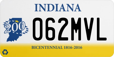 IN license plate 062MVL
