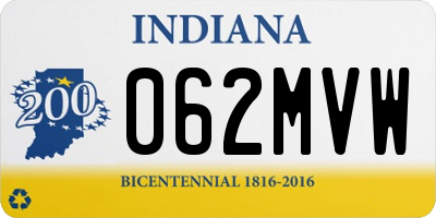 IN license plate 062MVW