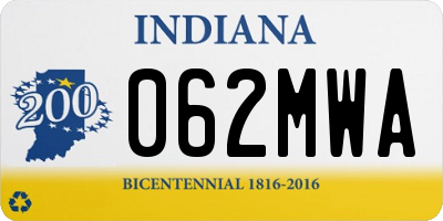 IN license plate 062MWA