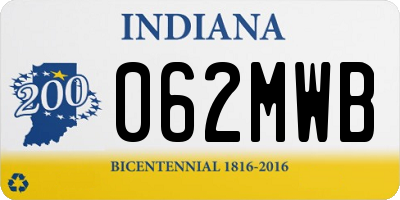 IN license plate 062MWB