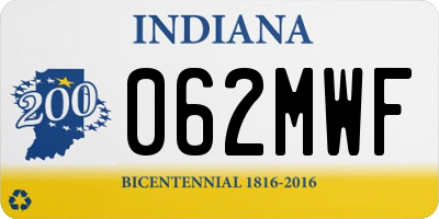 IN license plate 062MWF