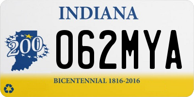 IN license plate 062MYA