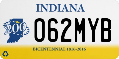 IN license plate 062MYB