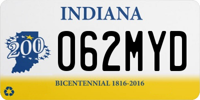 IN license plate 062MYD